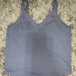 blue crop tank top